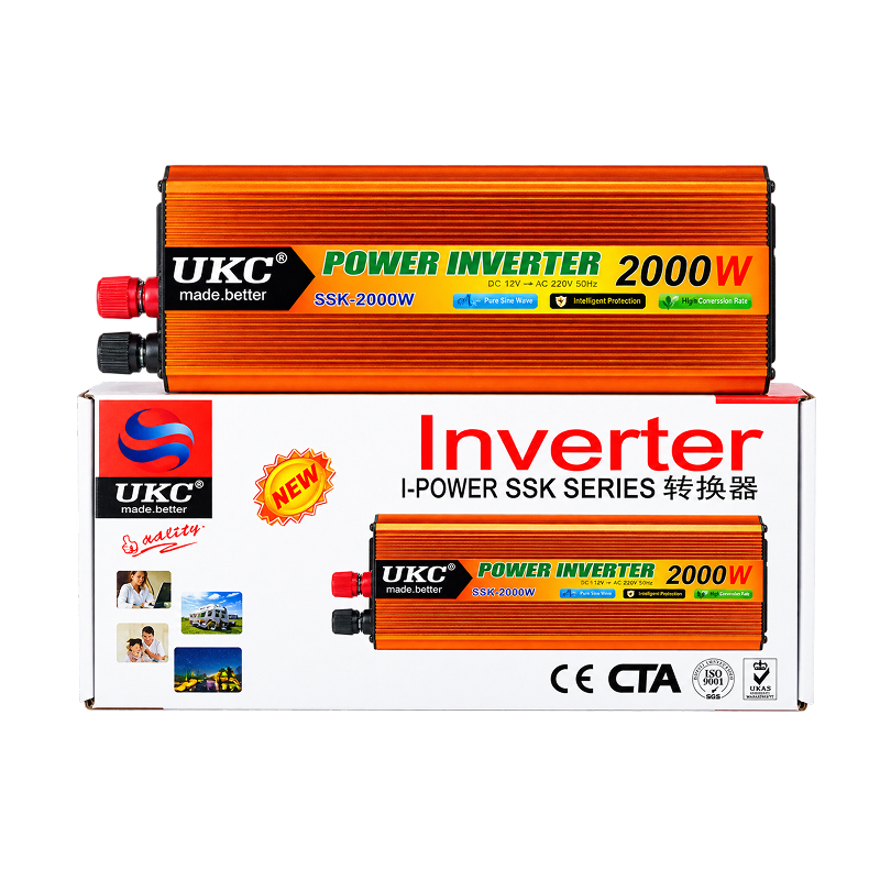 Инвертор 2000Вт 12V-220V, преобразователь напряжения 2000Вт 12V-220V, UKC