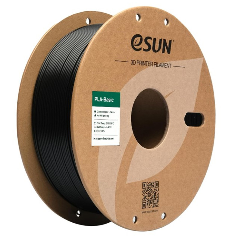Нитка ( пластик ) eSUN PLA Basic 1,75 мм для 3D принтера Filament, 1 кг, чорна