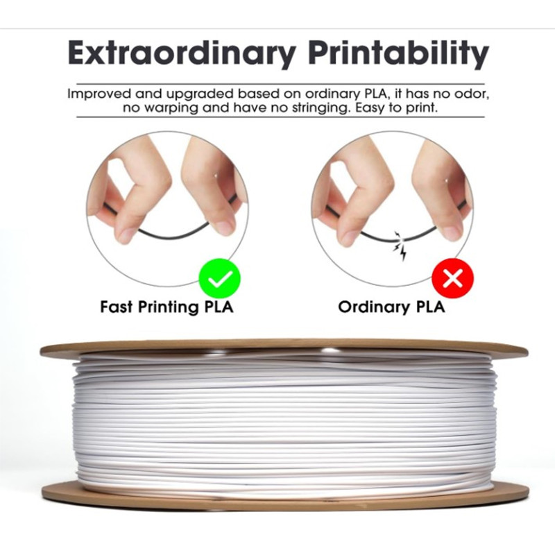 Нитка ( пластик ) eSUN PLA Basic 1,75 мм для 3D принтера Filament, 1 кг, біла