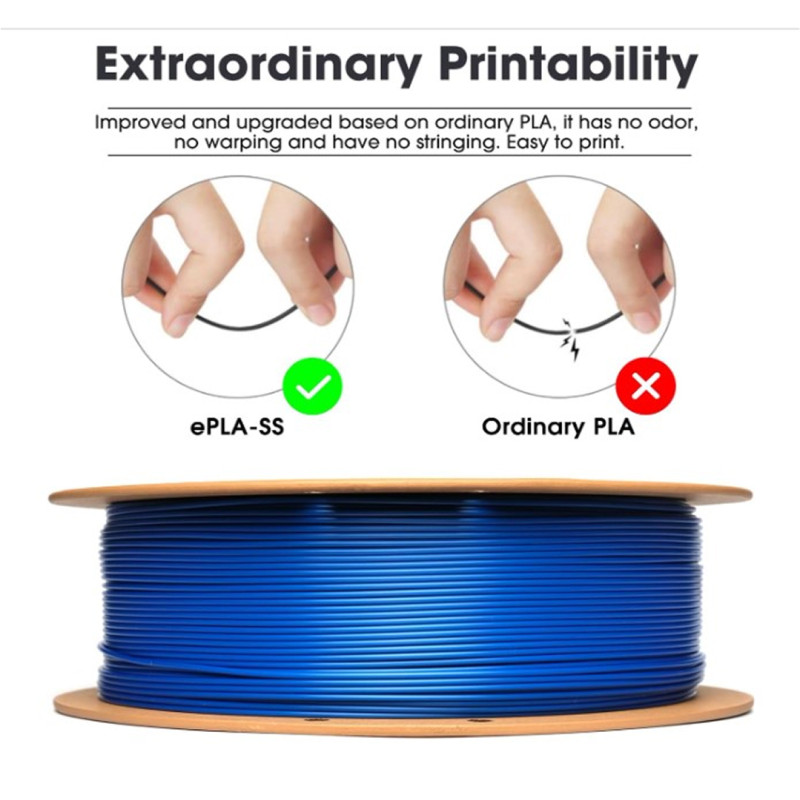 Нитка ( пластик ) eSUN PLA Basic 1,75 мм для 3D принтера Filament, 1 кг, синя