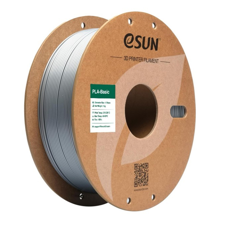 Нитка ( пластик ) eSUN PLA Basic 1,75 мм для 3D принтера Filament, 1 кг, срібна