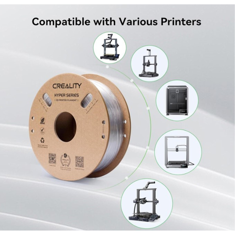 Нитка ( пластик ) Creality PETG Hyper Filament, 1,75 мм, 1 кг, чорний