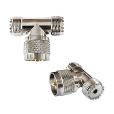 Кутовий ВЧ перехідник UHF (PL-259) Male папа – UHF (SO-239) Female мама – Female мама UHF-JKK
