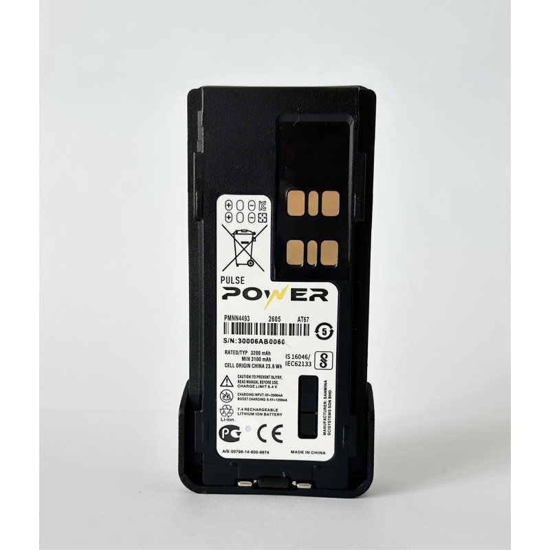 Акумулятор Pulse Power для рації Motorola ємністю 3200 mAh з Type-C для DP4400/DP4600/DP4800