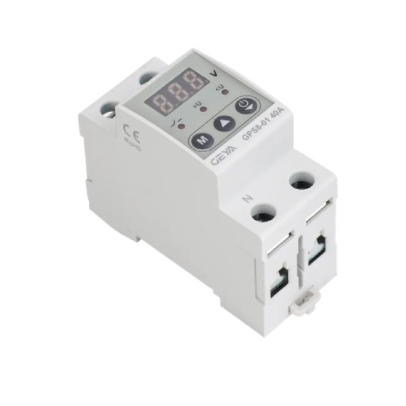 Реле напряжения GEYA GPS8-01 40А 220В на DIN-рейку