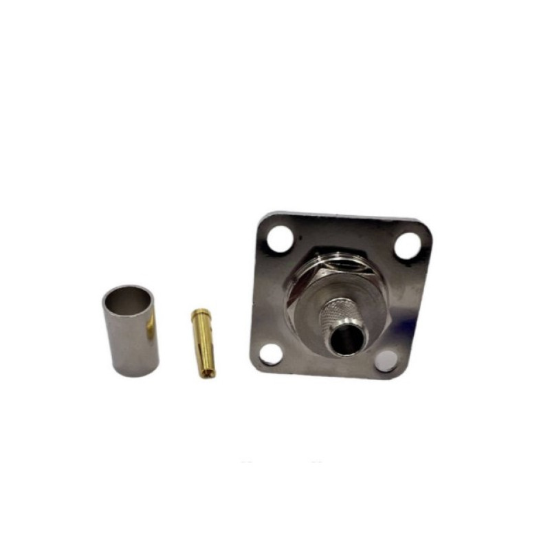 Разъем N-Type-Female мама на кабель LMR240 фланцевый