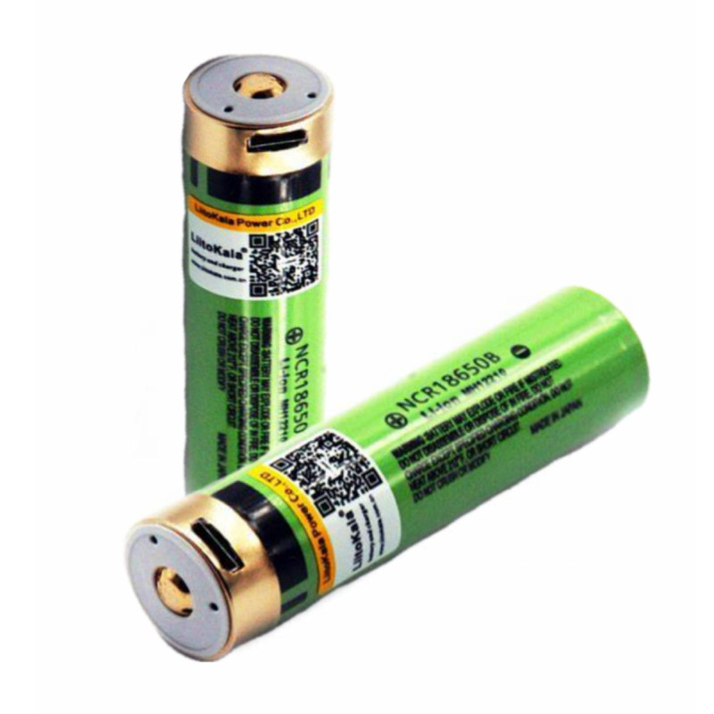 Акумулятор із захистом 18650 Liitokala високої ємності 3400 mAh, із USB Type C портом для зарядки (Lii-34B USB). 3.7V.