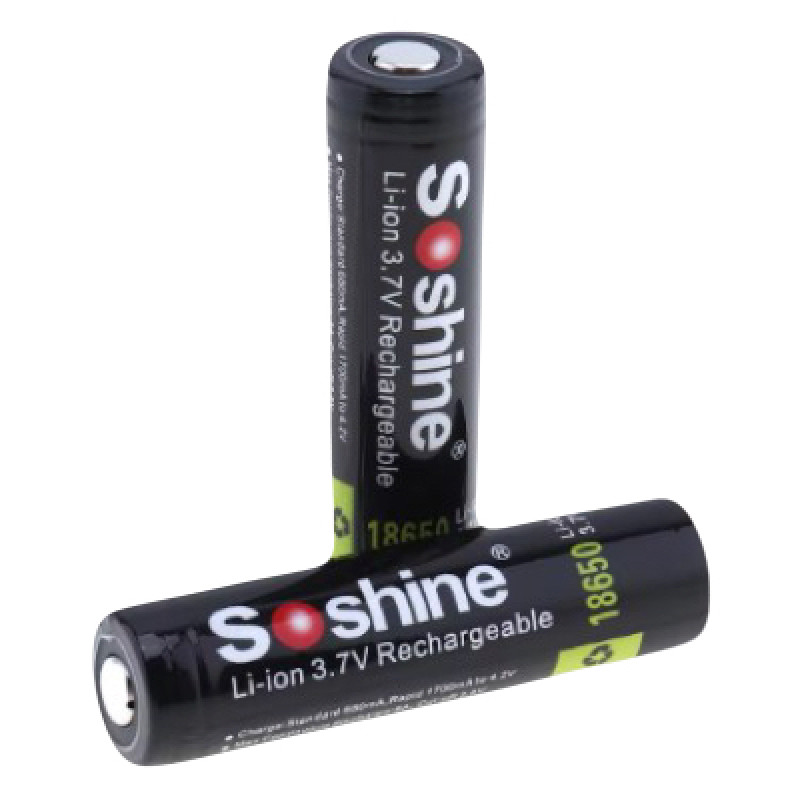 Акумулятор із захистом Soshine 18650 Li-Ion, ємністю 3400 mAh