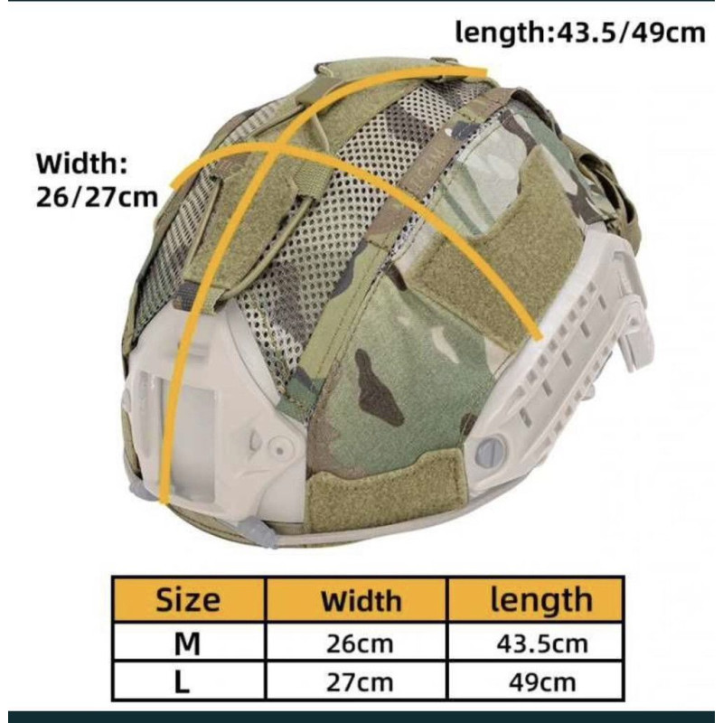 Кавер (чехол) (IG-HC3812-MC-M)тактический для баллистического шлема IDOGEAR Мультикам с карманом для батареи размер м