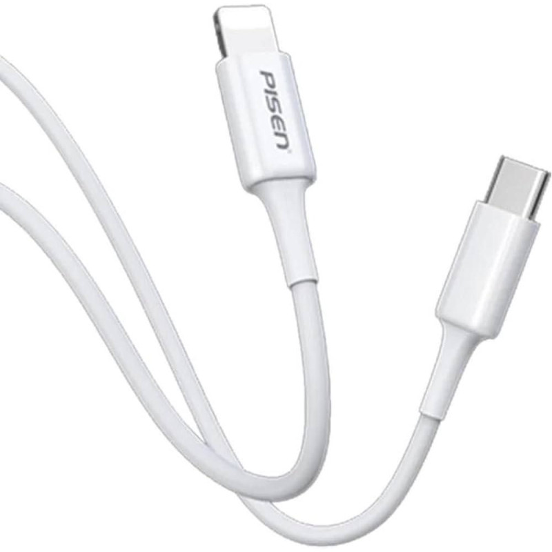 Кабель для швидкої зарядки Pisen Lightning — USB-C PD, 0.25 метр