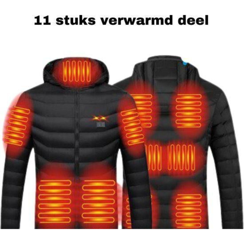 Куртка з підігрівом від PowerBank Dual control 11 zones чорний розмір XXXL