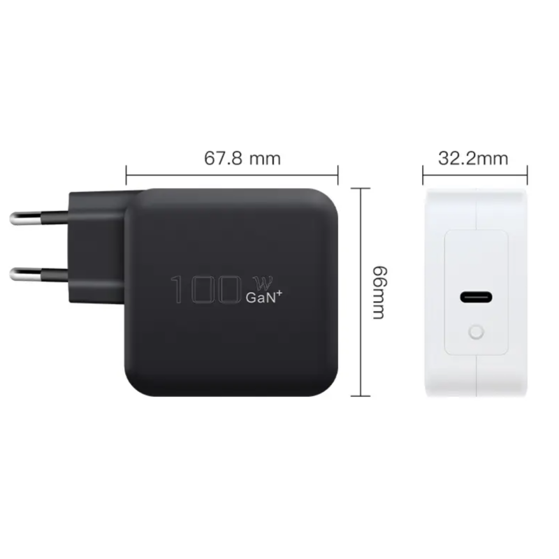 Блок живлення зарядка для ноутбука 100 W Type-C, без кабеля Колір Білий