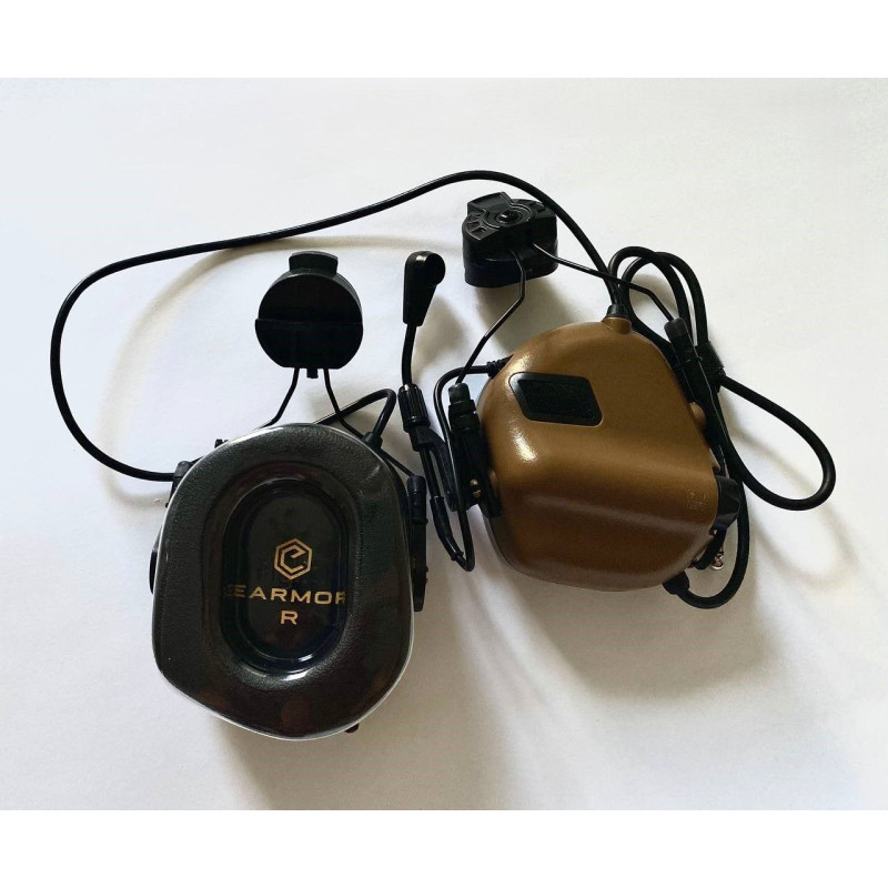 Активные наушники EARMOR M32H MOD3 тактические (боевые) Coyote Brown Песчаные