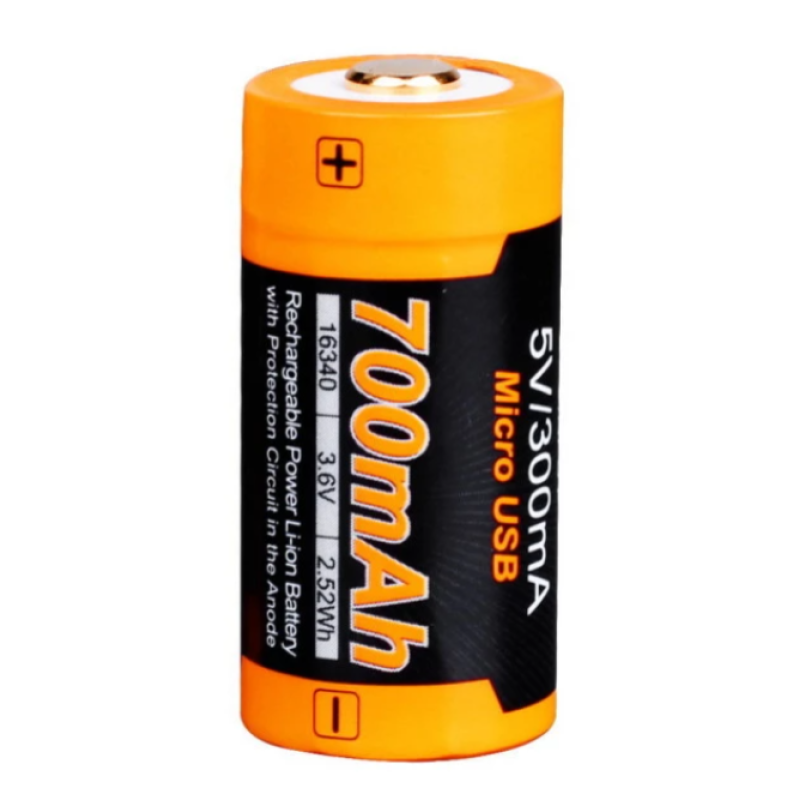 Акумулятор 16340 Fenix 700 UP mAh, Li-ion micro usb зарядка