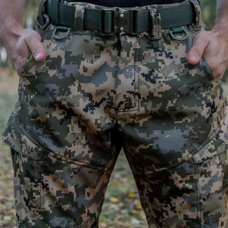 Тактичні штани SMILO cargo Softshell PIXEL