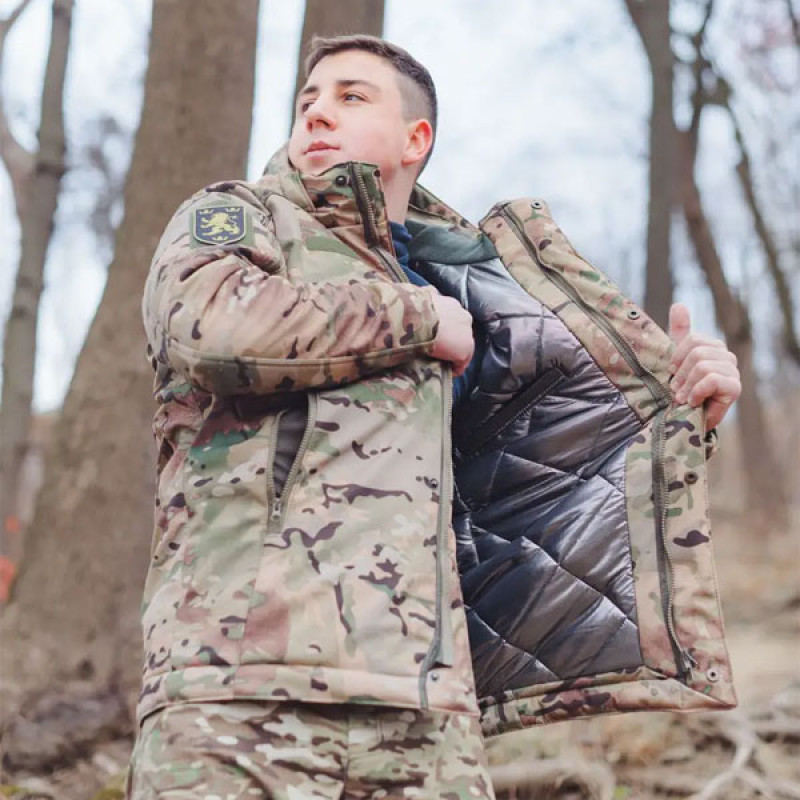 Зимняя куртка SMILO softshell omni heat Multicam