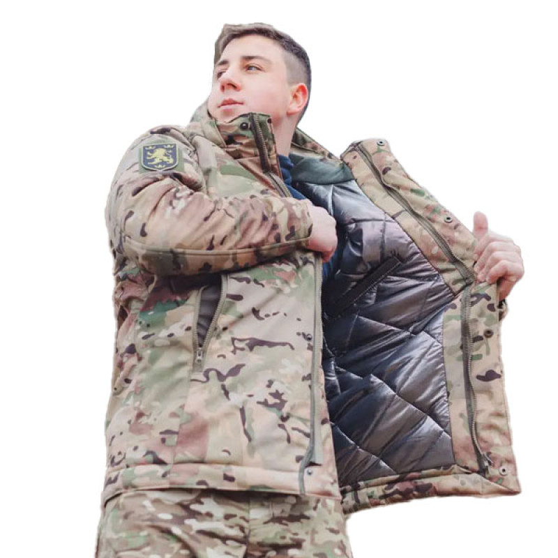 Зимняя куртка SMILO softshell omni heat Multicam