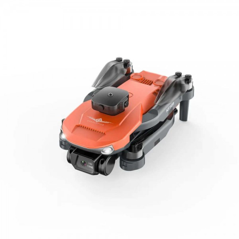 Квадрокоптер KF109 с GPS, датчик помех, камера 4K и HD, моторы БК, время полета до 15 мин, радиус действия до 100 м + кейс. orange