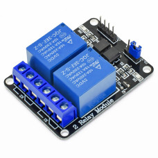 Модуль релейный модуль 5V для Arduino (2 реле с опторосвязкой) для Arduino (датчик, плата расширения) для DIY проектов и обучения