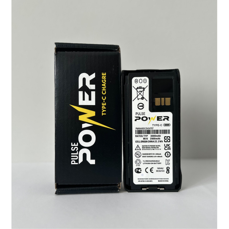 Аккумулятор для рации Motorola на 3000 mAh с разъемом Type-c для Моторола R7, R7A