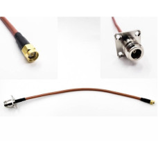 Пігтейл SMA Male - N-Type-Female Flange ВЧ кабель перехідник RG400 довжина 30 см