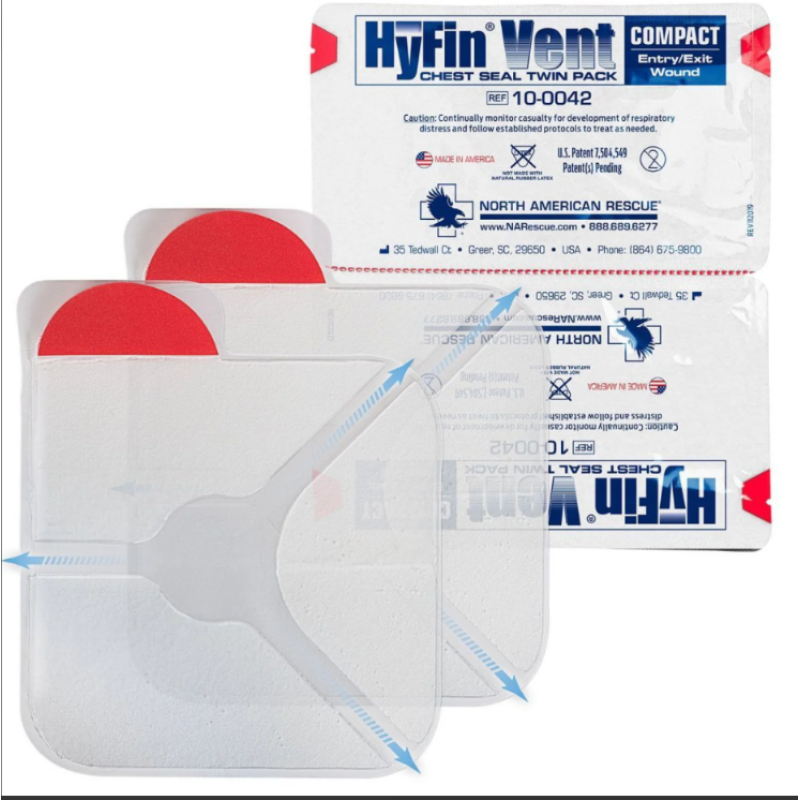 Окклюзионная повязка NAR HyFin Compact Vent Chest Seal, двойной пакет