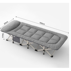 Розкладушка Портативне розкладне ліжко з підкладкою та подушкою 200 кг Сірий