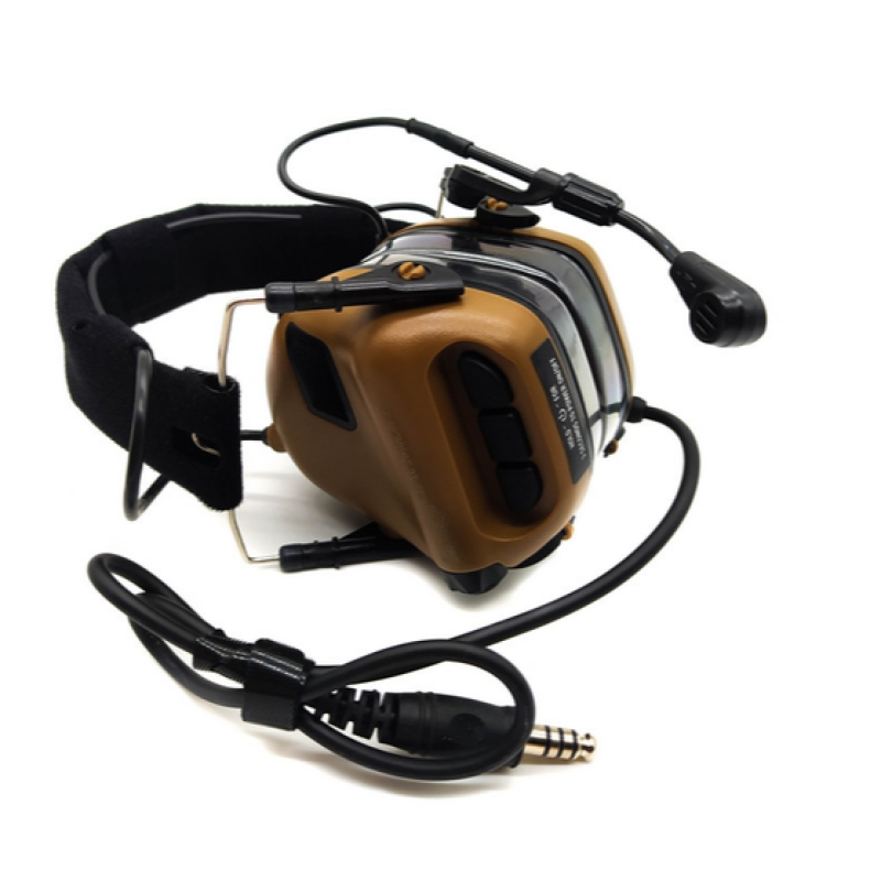 Навушники активні Earmor M32 для стрільби тактичні з радіо-гарнітурою Койот