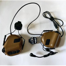 Активні навушники EARMOR M32H MOD3 тактичні (бойові) Coyote Brown Пісчані