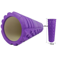 Ролик масажний EasyFit Grid Roller 45 см v.2.1 Фіолетовий S53-1187 Ролик масажний EasyFit Grid Roller 45 см v.2.1 Фіолетовий S53-1187
