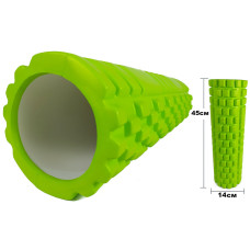 Ролик масажний EasyFit Grid Roller 45 см v.2.1 Салатовий S53-1185