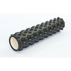 Ролик масажний EasyFit Grid Roller PRO 45 см Чорний S53-1193
