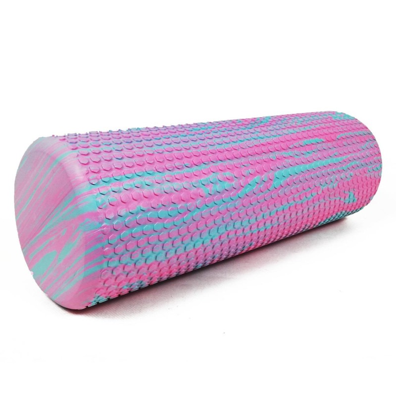Ролик массажный EasyFit Foam Roller 45 см розовый-мятный S53-1206