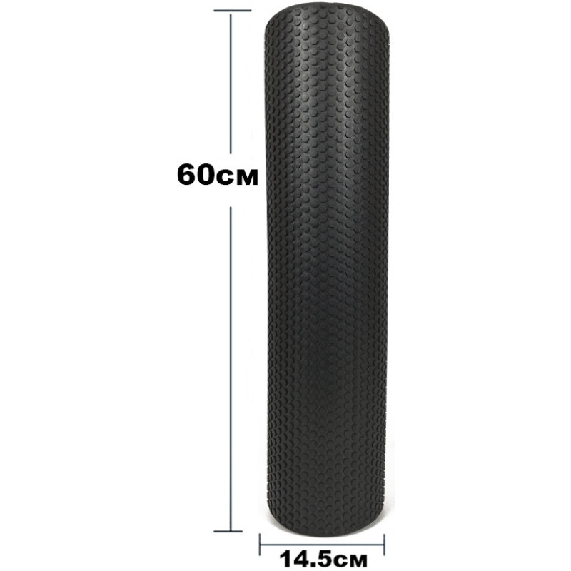 Ролик масажний EasyFit Foam Roller 60 см Чорний S53-1207