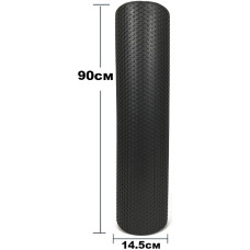 Ролик масажний EasyFit Foam Roller 90 см Чорний S53-1214