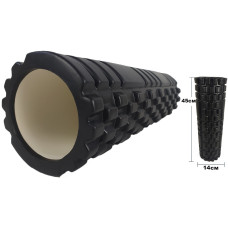 Ролик масажний EasyFit Grid Roller 45 см v.2.1 Чорний S53-1183
