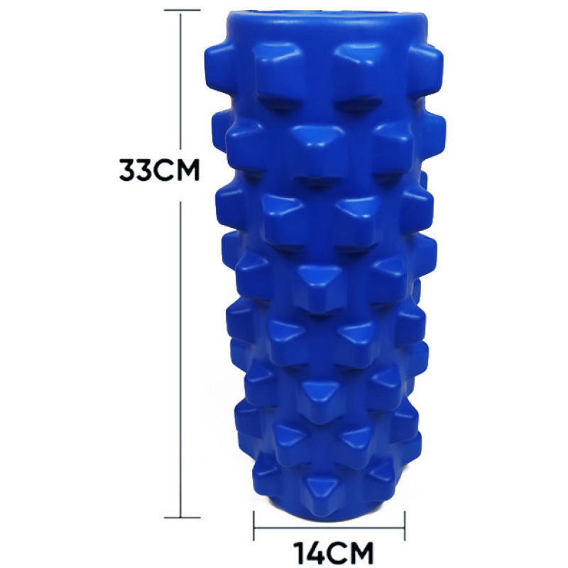 Ролик массажный EasyFit Grid Roller PRO 33 см Синий S53-1153