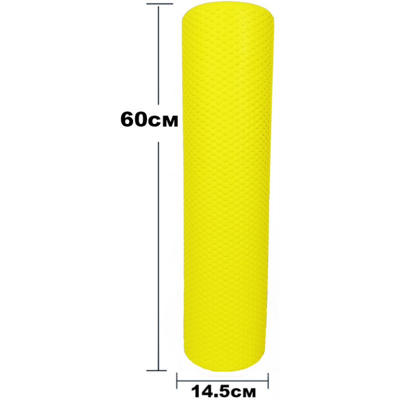 Ролик массажный EasyFit Foam Roller 60 см Желтый S53-1210