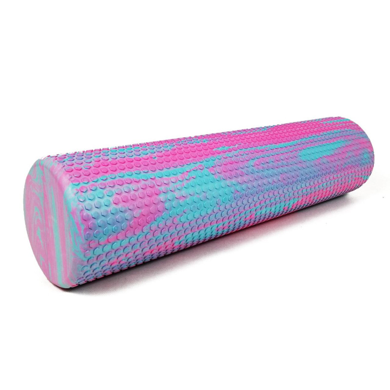 Ролик массажный EasyFit Foam Roller 60 см двухцветный Мятный-розовый S53-1213