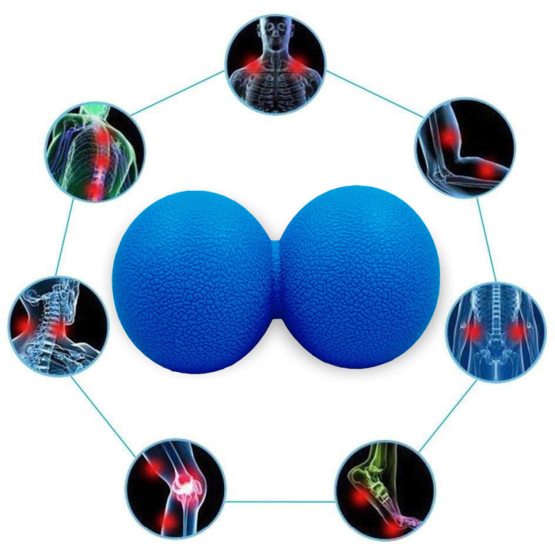 Мячик массажный EasyFit TPR двойной 12х6 см синий S53-1245