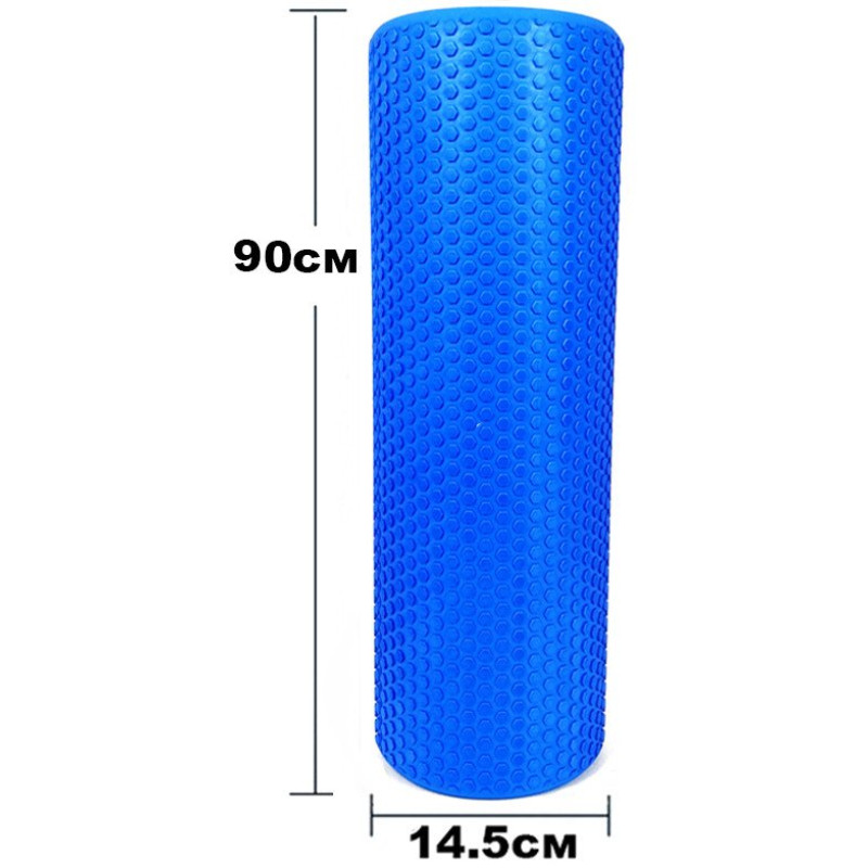 Ролик масажний EasyFit Foam Roller 90 см Синій S53-1293