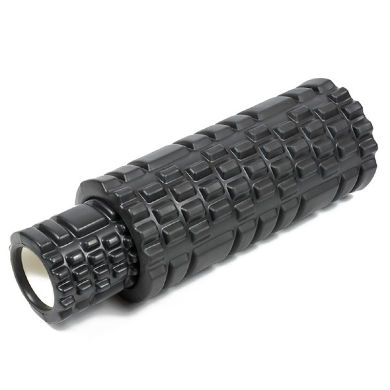 Ролик массажный EasyFit Grid Roller Double 33 см Черный S53-1414