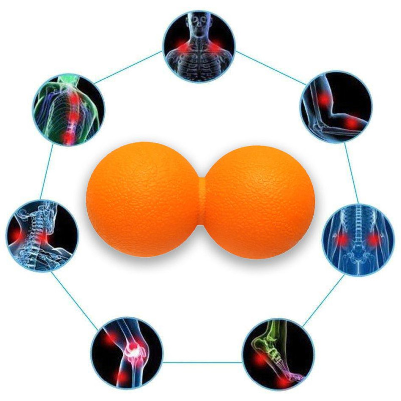 Мячик массажный EasyFit TPR двойной 12х6 см оранжевый S53-1502