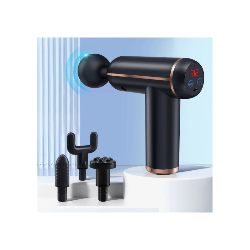 Массажный пистолет EasyFit Impact (портативный вибромассажёр для тела с 4 насадками) S53-1559