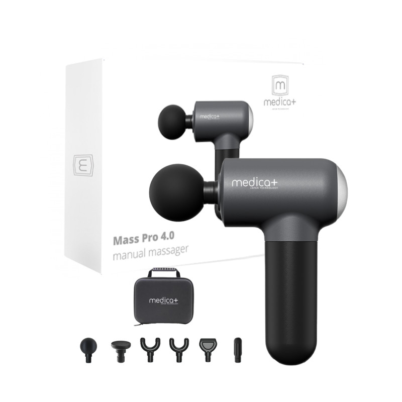 Перкусійний масажер для тіла і м'язів Medica+ MassHand Pro 4.0 Black S44-1904550803