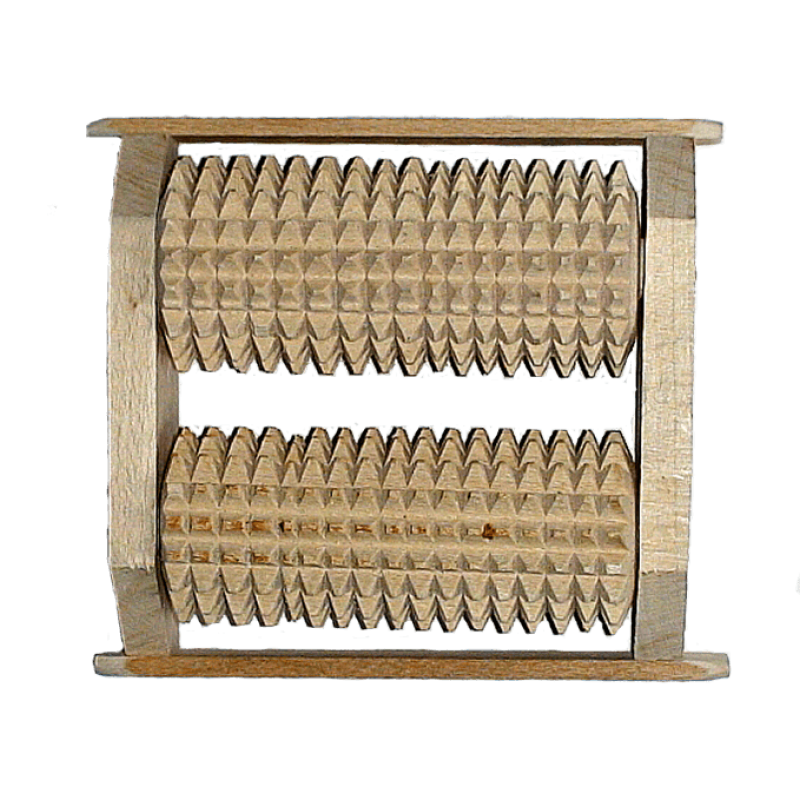 Деревянный роликовый массажер для стоп двойной.