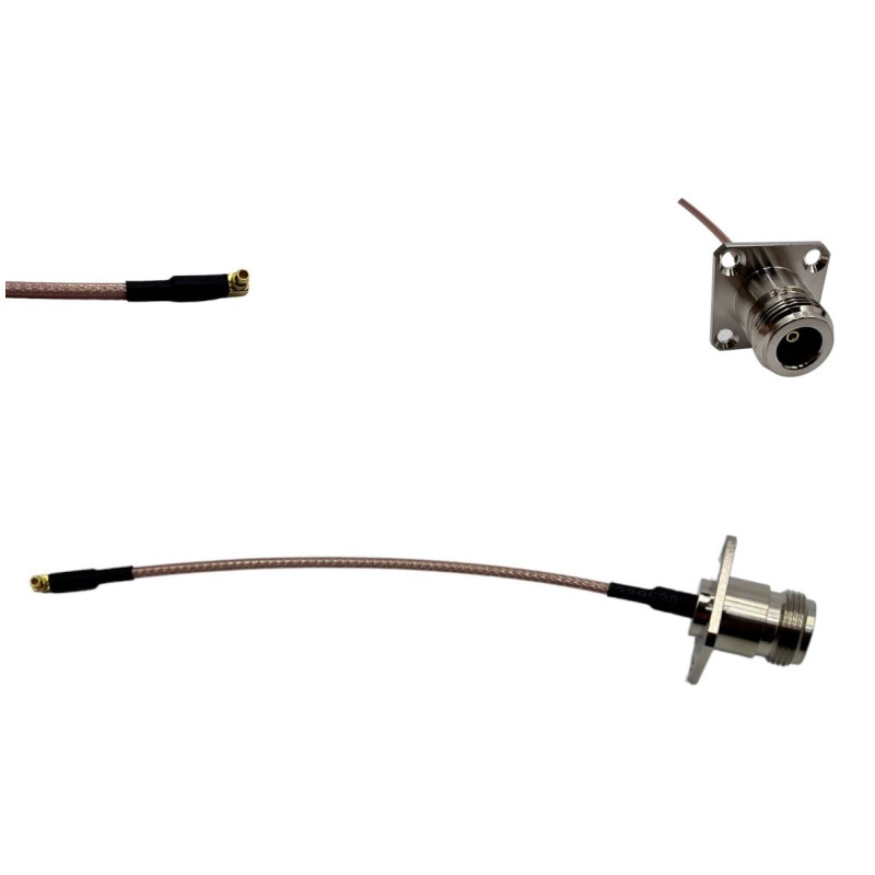 Пігтейл N-Type-Female-Flange - MMCX-Male ВЧ кабель перехідник RG316 довжина 15 см кутовий