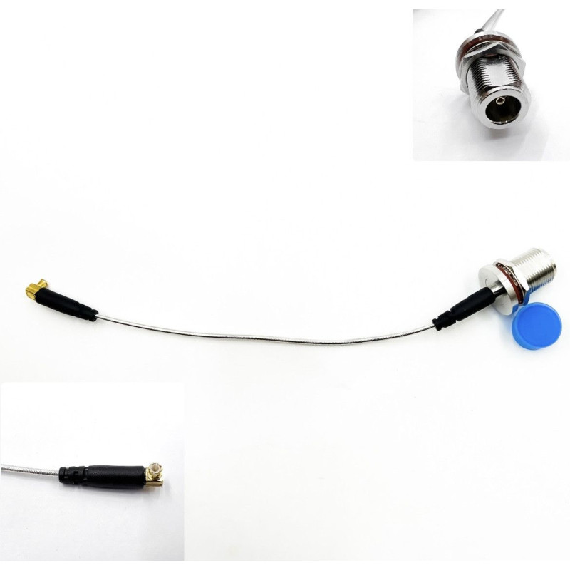 Пігтейл MCX-90 - N - Type-F ВЧ кабель перехідник RG405 20 см, кутовий