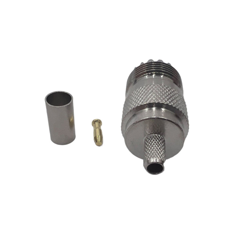 Разъем UHF-Female (SO239) на кабель RG223 под обжим