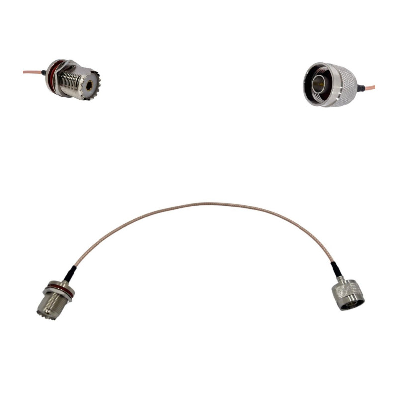 Пігтейл N-Type-Male - UHF-Female ВЧ кабель перехідник RG316 довжина 30 см